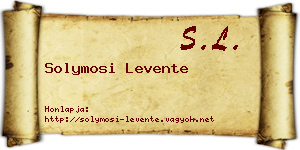 Solymosi Levente névjegykártya