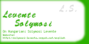 levente solymosi business card